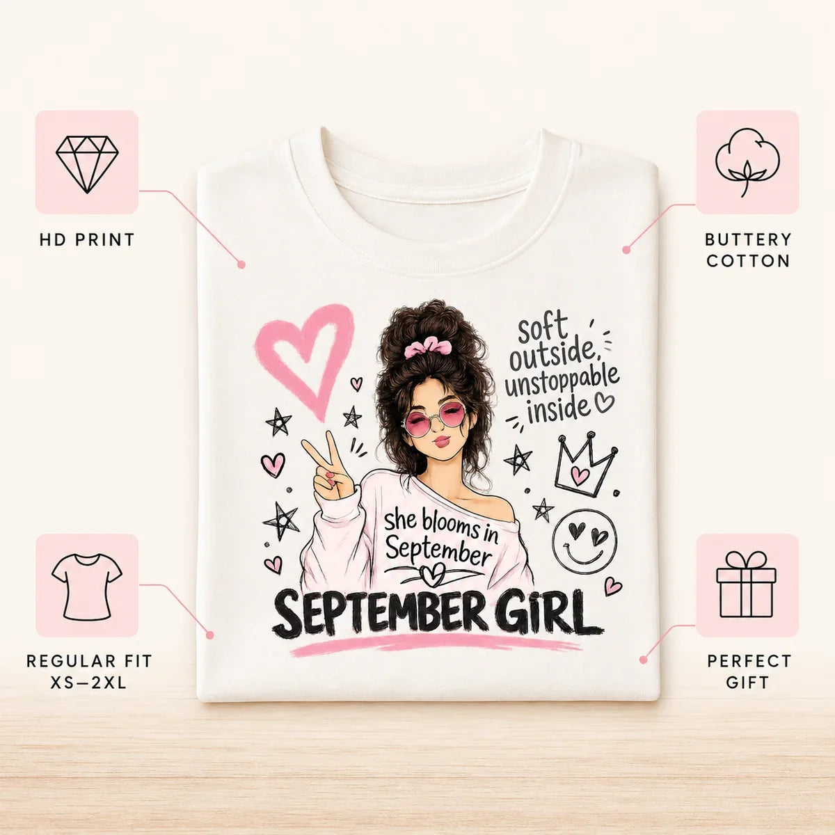 009-17- September Girl Tee | Soft & Unstoppable